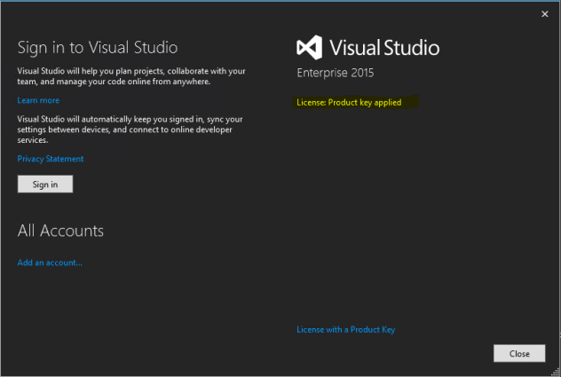 microsoft visual studio enterprise 2015 key
